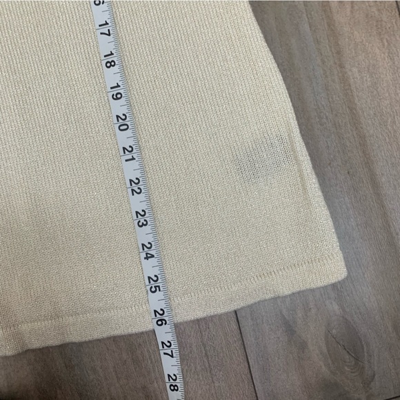 J. McLaughlin rhinestone neck crew knit shimmery sweater modal cotton cream - Picture 5 of 5